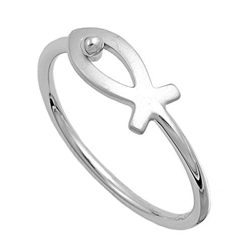 Sterling Silver Fish Cross Key Ring – FishingCross