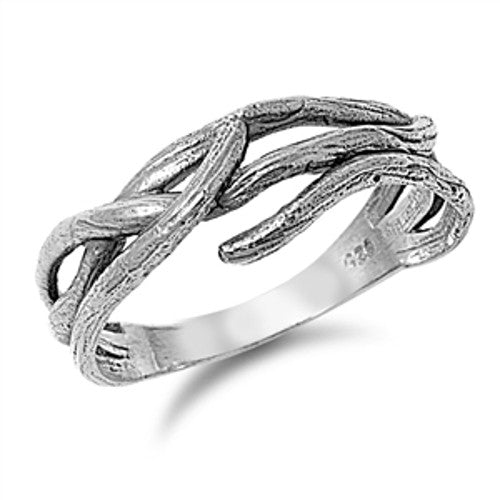 Crown of Thorns Ring Silver 925 with Jewelry Gift Box