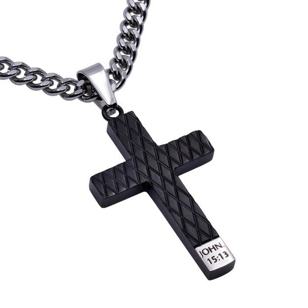 Engraved Cross Necklace | Men's Cross Necklaces on ChristianJewelry.com