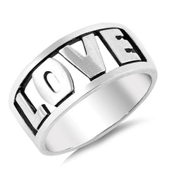 LOVE Cutout Word Ring, Sterling Silver Jewelry 1 Corinthians