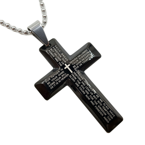 Lords Prayer Necklace Black