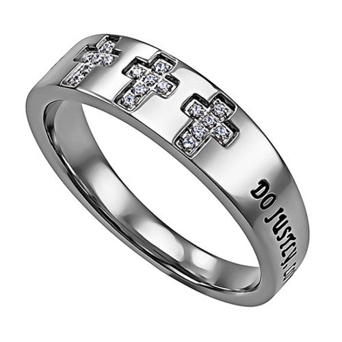 Engraved on sale cross ring