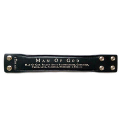 MAN OF GOD 1 Timothy 6:11 Black Leather Bracelet for Men