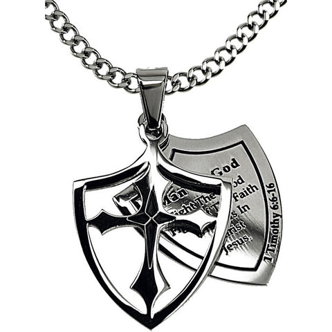 Man Of God Fight 1 Timothy Necklace