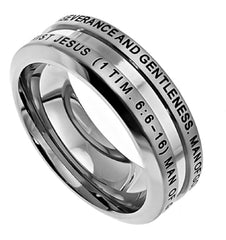 1 Timothy 6 6:16 Ring, MAN OF GOD Christian Bible Verse, Stainless Steel Thick Band
