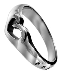 Matthew 5:8 Heart Cut Out Ring, Purity Bible Verse, Stainless Steel