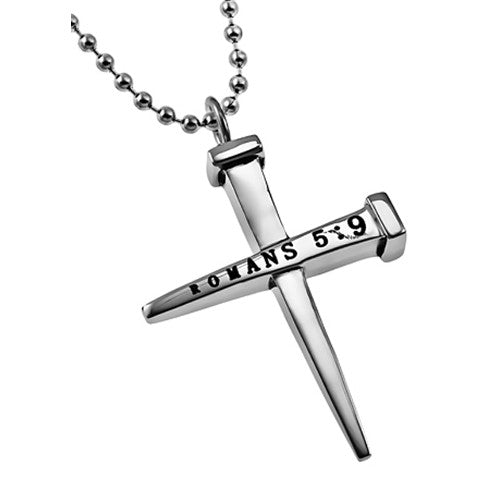 Nail Cross Necklace Forgiven Jewelry Romans 5:9