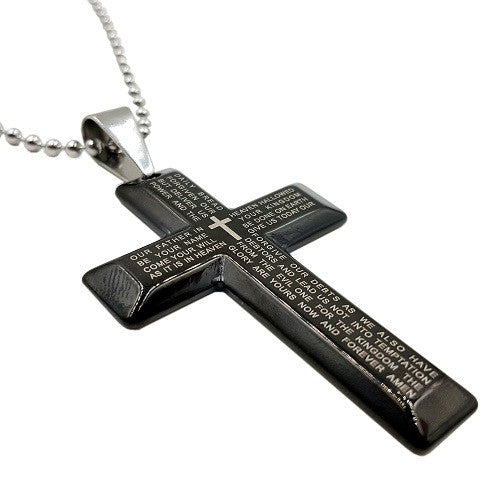 Lords Prayer Necklace Black