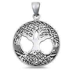 Sterling Silver Tree of Life Pendant with Snake Chain