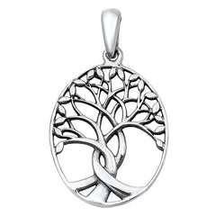 Sterling Silver Tree of Life Pendant Twisted, with Snake Chain