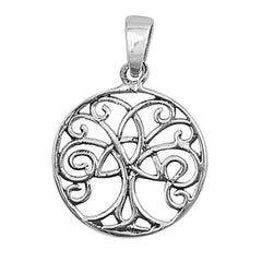 Sterling Silver Tree of Life Pendant - 22mm with Snake Chain