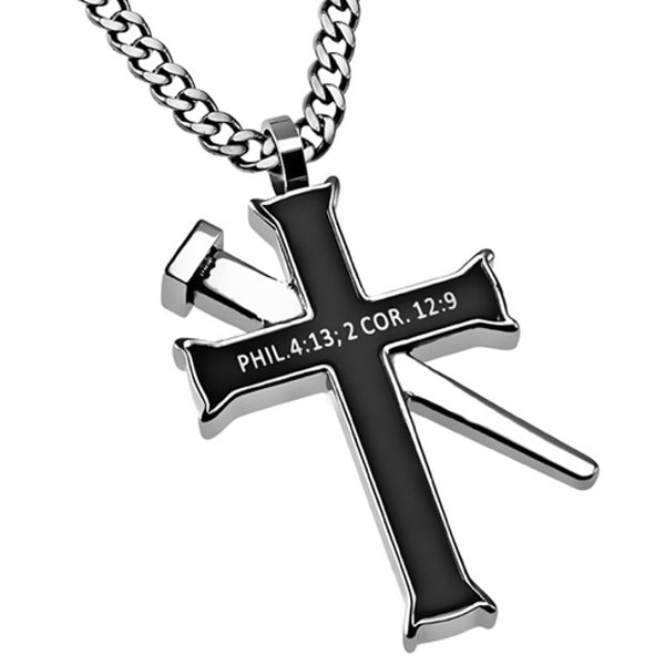 Phil 4 13 Cross and Nail Pendant