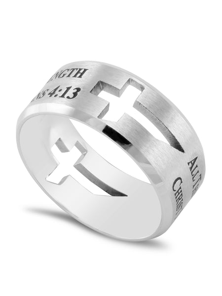 Phil 4 13 Ring with Cross