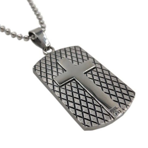 Philippians 4 13 Cross Dog Tag Chain