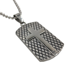 Philippians 4:13 Pendant Dog Tag, Bible Verse about His Strength, Stainless Steel Bead Chain
