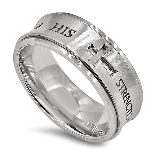 Philippians 4:13 Spinner Ring Christian Jewelry