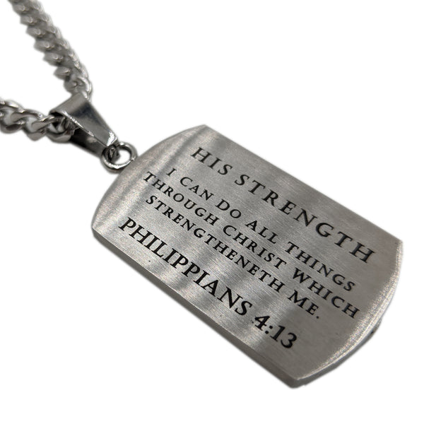 Philippians 4 13 Thru Christ My Strength Cross Pendant Chain