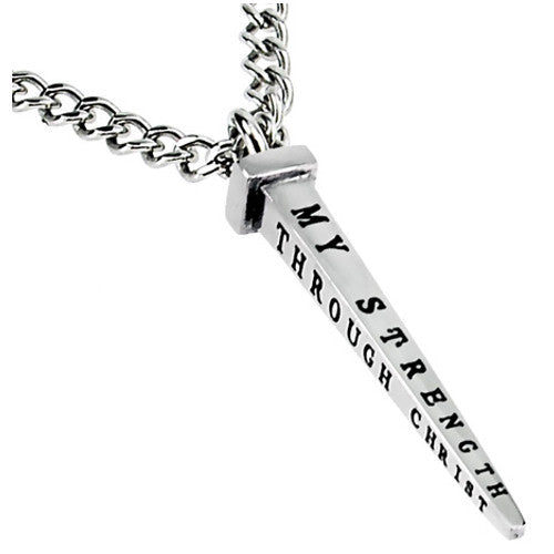 Phi 4:13 Cross Nail Necklace