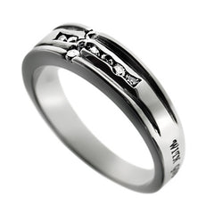 POSSIBLE Promise Ring, Bible Verse with CZ Cross, Stainless Steel