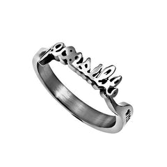 Hand Writing Bible Verse, Possible Matthew 19:26 Ring, Stainless Steel