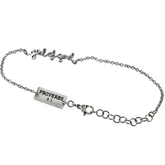 GIRL OF GOD Bracelet, Proverbs 31 Jewelry, Adjustable 7" to 8" Steel Chain
