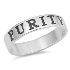 PURITY Promise Ring, Plain Band 925 Sterling Silver with Jewelry Gift Box