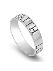 Faith Love Hope 925 Sterling Silver Ring, Thin Band, Christian Passage With FREE Gift Box