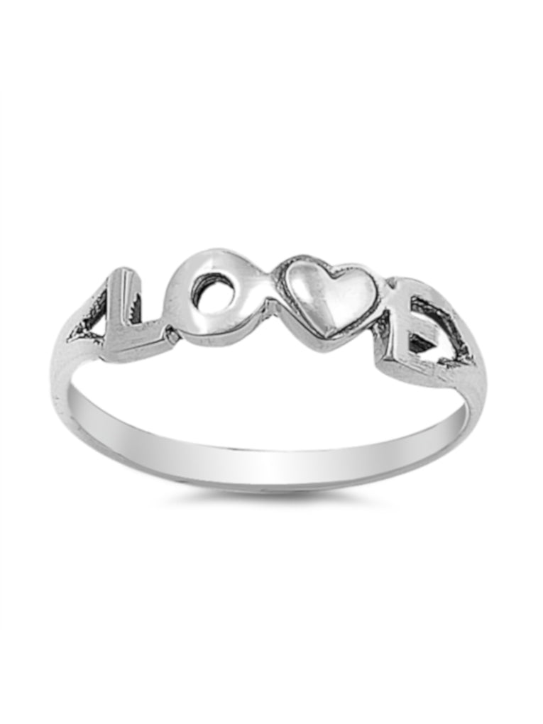 Simple LOVE Thin Band Ring