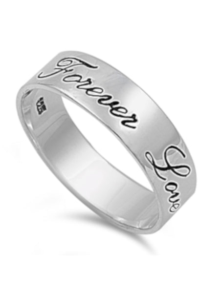Forever Love Thick Band 925 Sterling Silver Ring, Comfort Fit Design With FREE Gift Box