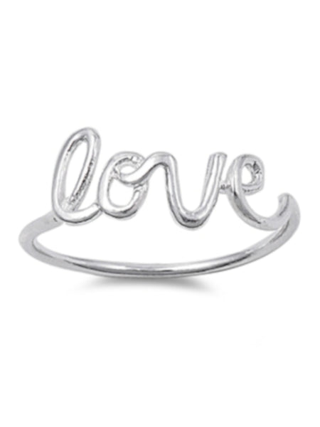 Love Cursive Sterling Silver