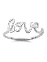 Script Love 925 Sterling Silver Silver, Girlfriend Gift With Box