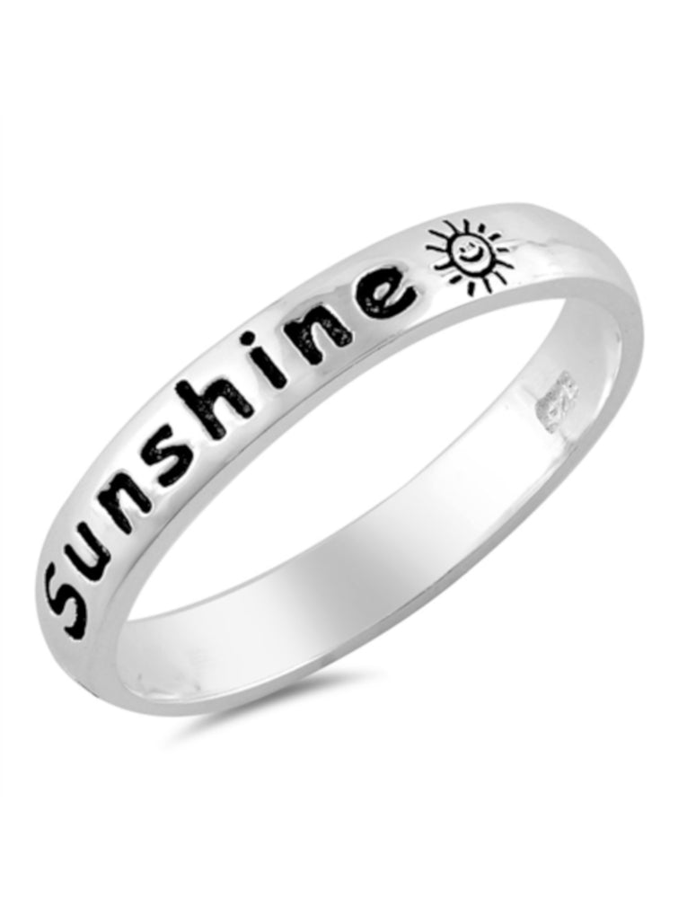 You Are My Sunshine Ring, 925 Sterling Silver, Thin Band With Jewelry Gift  Box