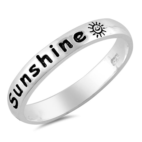 You Are My Sunshine Ring, 925 Sterling Silver, Thin Band With Jewelry Gift Box