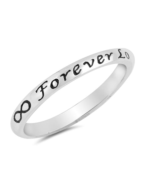 Forever Love Promise Ring with Infinity & Heart, Sterling Silver