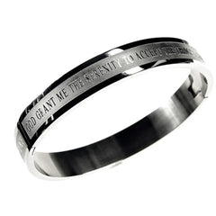 SERENITY Bangle Bracelet, Christian Bible Verse, Stainless Steel