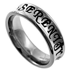 SERENITY Romans 8:28-30 Women's Christian Truth Band Ring, Stainless Steel