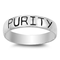 Simple PURITY Word Ring, Durable Sterling Silver 925 Band