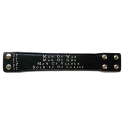 SOLDIER OF CHRIST 2 Timothy 2:3 Black Leather Bracelet for Men