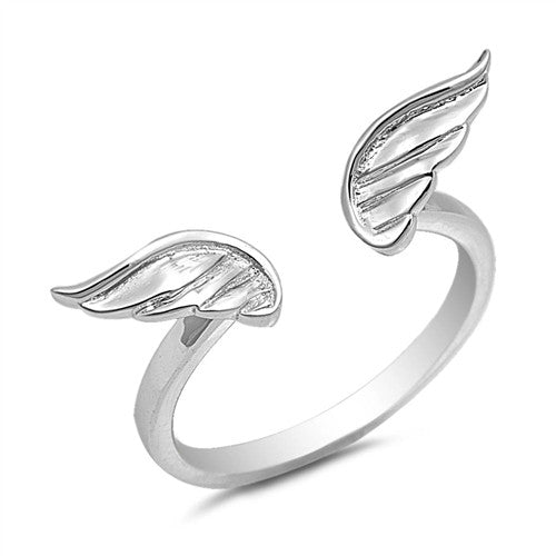 Sterling Silver Angel Wings Ring for Women