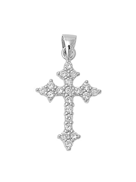 Sterling Silver Cross Necklace for Women with Chain, Christian Theme