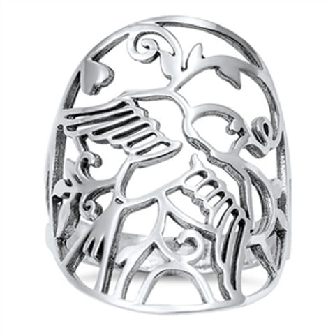 Christian Dove Ring, Sterling Silver with Jewelry Gift Box