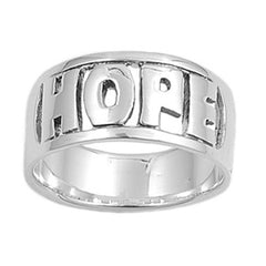 HOPE Cutout Word Ring, Sterling Silver Jewelry 1 Corinthians 13