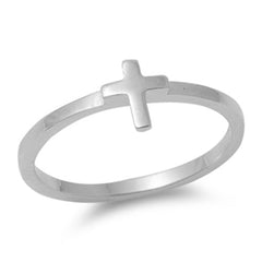 Sterling Silver Cross Ring, Religious, with Jewelry Gift Box
