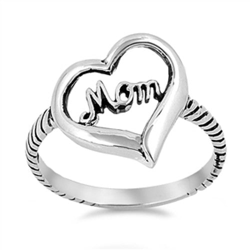 Sterling Silver Mom Ring