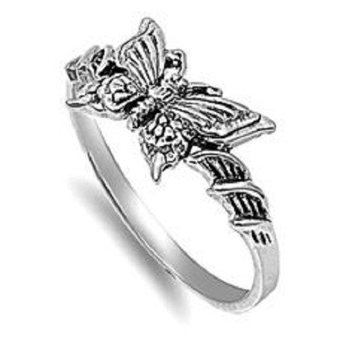Stylish Butterfly Ring, 925 Sterling Silver, Christian Inspired Jewelry