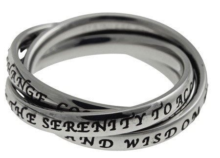 interlocking ring Serenity Prayer