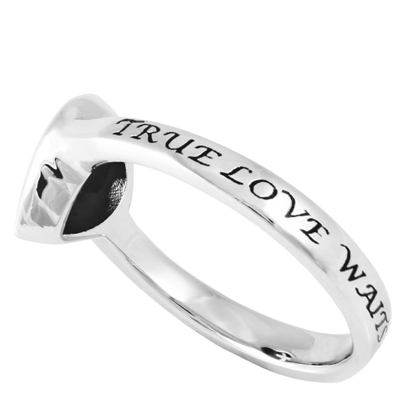 1 TIMOTHY 4:12 Ring with Bible Verse, Heart and Lock in Stainless Steel