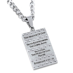 ARMOUR OF GOD Dog Tag, Simple Design with Curb Chain
