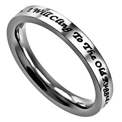The Old Rugged Cross Ring Stainless Steel Band Ring Hymn Inspired