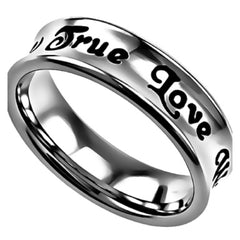 TRUE LOVE WAITS 1 Timothy 4:12 Women's Christian Truth Band Ring, Stainless Steel